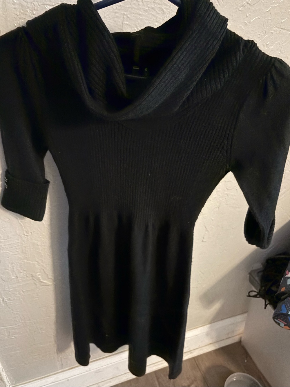 Black Cowl Neck Women’s Sweater Dress